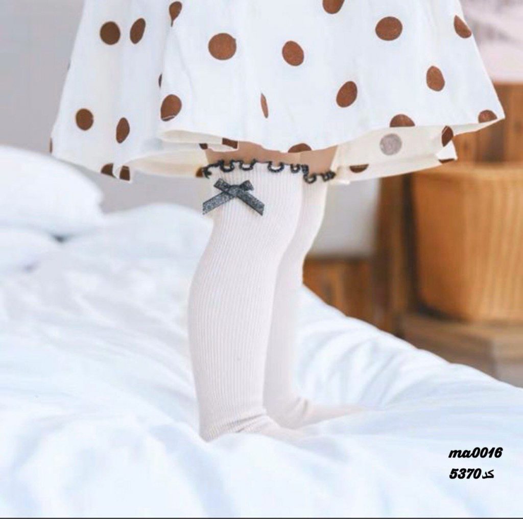 مدل جوراب ساق بلند دخترانه بچه گانه سفید