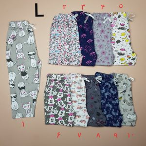 شلوار نخی راحتی طرحدار دخترانه چهار فصل