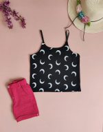 خرید اینترنتی تاپ بندی طرح هلال ماه رنگ مشکی در فروشگاه بچگانه تی تی گل