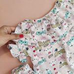 خرید اینترنتی ست بلوز و شلوار برمودا دخترانه نخی طرح گربه ریز