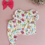 خرید اینترنتی ست بلوز و شلوار برمودا دخترانه نخی پروانه ای