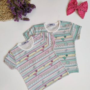 تیشرت دخترانه(گل وپروانه) رنگی