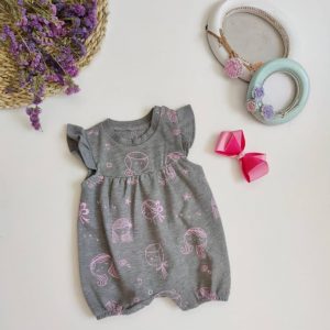 سرهمی دخترانه طوسی طرح دختر