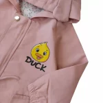 خرید اینترنتی بارانی کتان دخترانه طرح اردک جیبدار
