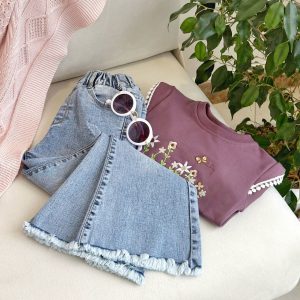 شلوار بوتکات پایین ریشدار